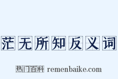 茫无所知反义词是什么意思的图片
